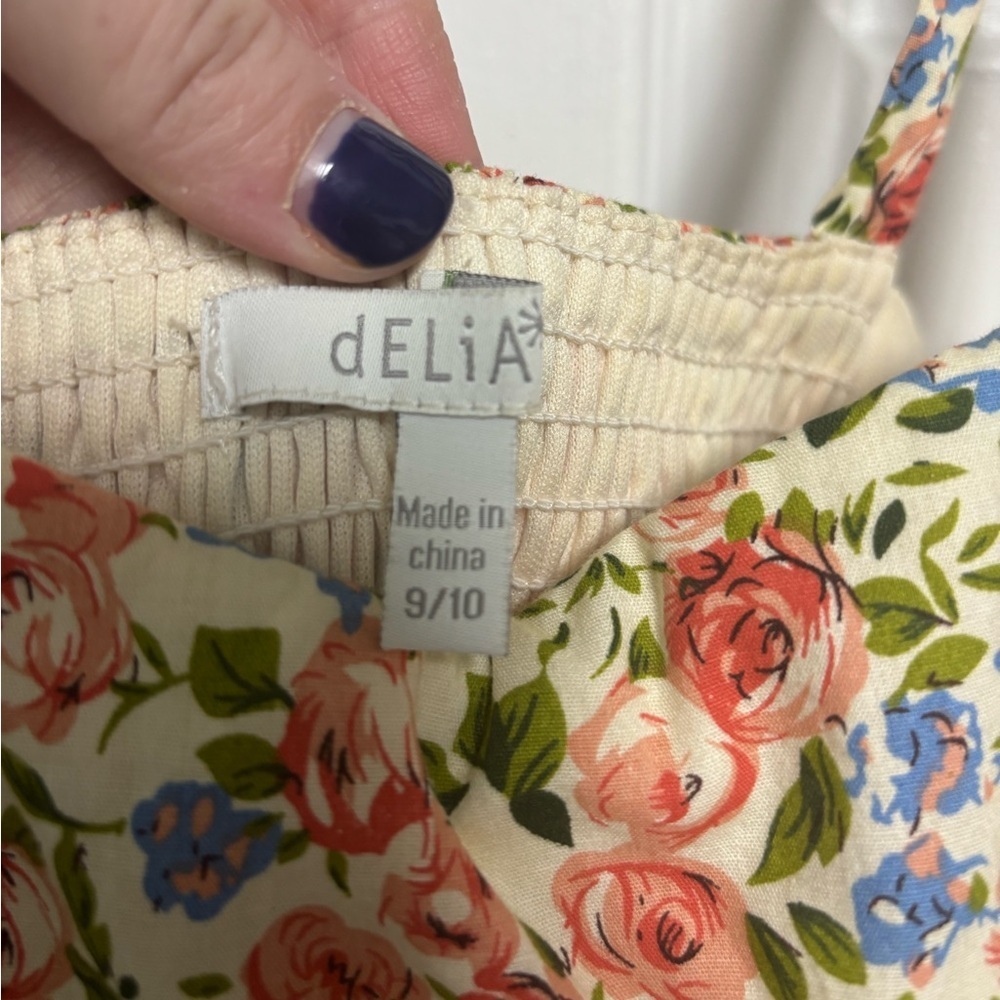 Floral Cottagecore Sundress Vintage-Inspired Fit & Flare Dress Girls 9/10 - Picture 2 of 6